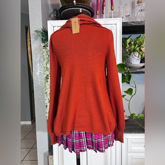 Small CREMIEUX Burnt Orange Rust Sweater Blouse NWT Stretchy - Picture 5 of 7